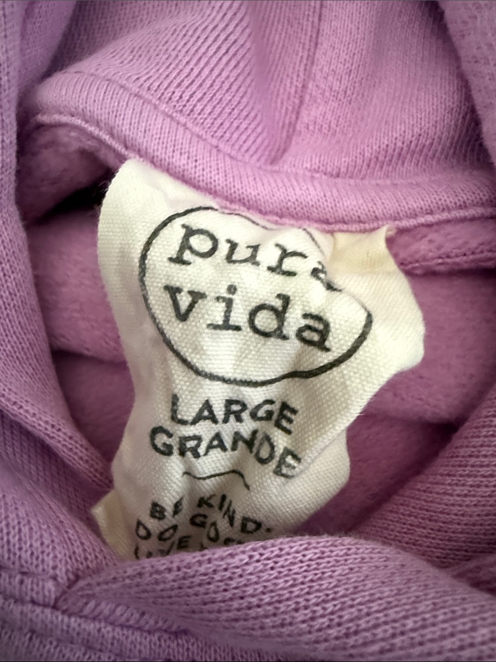 Pura Vida Lavender Hoodie with Teal Back Logo - Picture 4 of 4